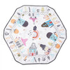 VEVOR Baby Play Gym Mat, Tummy Time Mat with 6 Detachable Sensory Toys, 41.7" x 41.7" Large-Sized Baby Newborn Activity Mat with Fold-up Sides & Soft Fabric for Sensory and Motor Skill Development