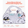 VEVOR Baby Play Gym Mat, Tummy Time Mat with 6 Sensory Toys, Baby Activity Mat with 2 Touch Balls & Soft Fabric for Sensory & Motor Skill Development, Baby Essential Gift for 0-18 Month Newborn Infant