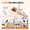 VEVOR Baby Bouncer, Folding Bouncer Seat for Babies 0-9 Months, Newborn Bouncer Chair with 2 Reclining Angles & Rotatable Toy Bar, Portable Infant Rocker with Carrying Bag for Indoors Outdoors, Beige
