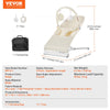 VEVOR Baby Bouncer, Folding Bouncer Seat for Babies 0-9 Months, Newborn Bouncer Chair with 2 Reclining Angles & Rotatable Toy Bar, Portable Infant Rocker with Carrying Bag for Indoors Outdoors, Beige