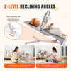 VEVOR Baby Bouncer, Folding Bouncer Seat for Babies 0-9 Months, Newborn Bouncer Chair with 2 Reclining Angles & Rotatable Toy Bar, Portable Infant Rocker with Travel Bag for Indoor Outdoor, Light Gray