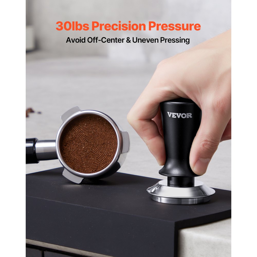 VEVOR Espresso Tamper 51mm, Spring Loaded Coffee Tamper, 30 lbs Tamper Tool Espresso, Stainless Tamper with Non-Slip Grip