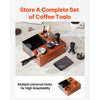 VEVOR Espresso Tamping Station, Sapele Wood, 9-in-1 Multifunctional Tamping Station with Detachable Slot, Easy to Clean Espresso Knock Box with Non-Slip Base, Fits for 51-58 mm Handles