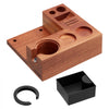VEVOR Espresso Tamping Station, Sapele Wood, 9-in-1 Multifunctional Tamping Station with Detachable Slot, Easy to Clean Espresso Knock Box with Non-Slip Base, Fits for 51-58 mm Handles