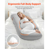 VEVOR Pregnancy Pillow, G-Shaped Maternity Pillow for Sleeping, Full-Body Support Pillow with Removable & Washable Cover, Soft and Breathable Pregnancy Body Pillows for Back, Belly, Hips, Legs Relief
