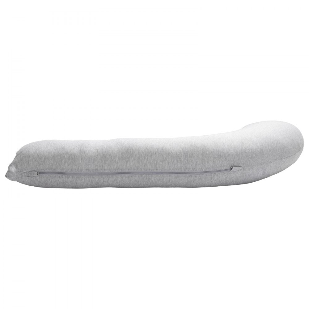 VEVOR Pregnancy Pillows for Side Sleeping, L-Shaped Maternity Pillow for Pregnant Women, Soft & Breathable Pregnancy Body Pillow with Washable Jersey Cover for Head Neck Belly Leg Support, Light Gray