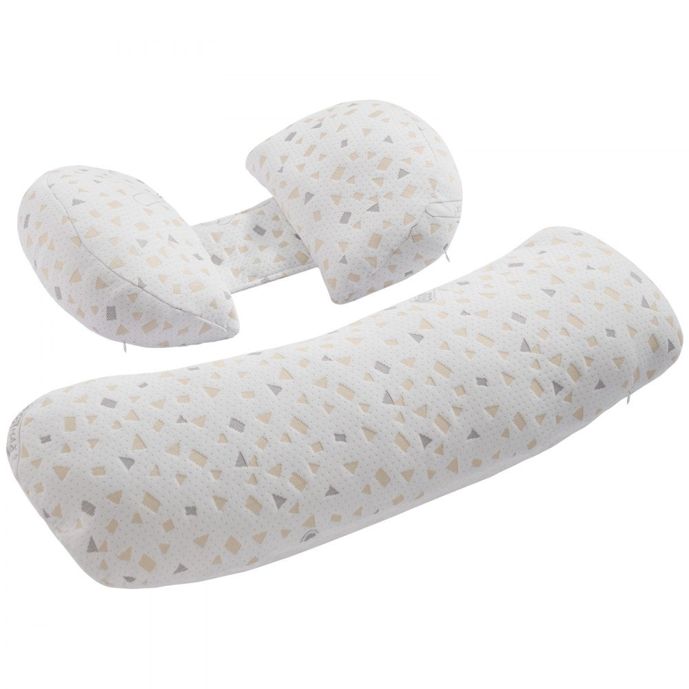 VEVOR Pregnancy Pillows for Sleeping, Adjustable Maternity Pillow for Pregnant Women, Soft Pregnancy Body Pillow with Removable & Washable Cover for Back Belly Hip Support, Lightweight and Portable