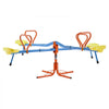 VEVOR Kids Seesaw, 110 lbs Load Capacity per Seat, Sit and Spin Teeter Totter with 4-prong Support Legs, Kids Outdoor Playground Equipment, Swiveling 360 Degrees Rotating for Children Aged 3+, 4 Seats