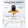 VEVOR Tub and Shower Faucet Set, Complete with 5-Inch Rainfall Shower Head and Bathtub Spout, 8-Setting Adjustable Spray, Single-Handle Tub Trim Kit with Brass Pressure Balancing Valve, Matte Black