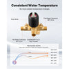 VEVOR Tub and Shower Faucet Set, Complete with 4.7-Inch Rainfall Shower Head and Bathtub Spout, 9-Setting Adjustable Spray, Single-Handle Tub Trim Kit with Brass Pressure Balancing Valve, Matte Black