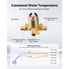 VEVOR Tub and Shower Faucet Set, Complete with 5-Inch Rainfall Shower Head and Bathtub Spout, 8-Setting Adjustable Spray, Single-Handle Tub Trim Kit with Brass Pressure Balancing Valve, Gold Finish