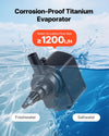 Corrosion-proof titanium evaporator and 1200 L/H circulation flow rate highlight