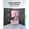 VEVOR Dance Bag with Garment Rack, 29 Inch Rolling Dance Duffel, with Wheels, USB Port, Height Adjustable Clothes Rack, Privacy Protection Curtain, Ideal for Travel and Competitions, Matte Pink