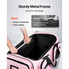 VEVOR Dance Bag with Garment Rack, 29 Inch Rolling Dance Duffel, with Wheels, USB Port, Height Adjustable Clothes Rack, Privacy Protection Curtain, Ideal for Travel and Competitions, Matte Pink