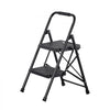 VEVOR 2 Step Ladder, Folding Step Stool with Wide Anti-Slip Pedal and Comfort Handgrip, Lightweight 600 lbs Capacity Portable Steel Ladder, Multi-Use for Kitchen, Home, Household and Office, Black
