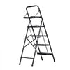 VEVOR 4 Step Ladder, Folding Step Stool with Wide Anti-Slip Pedal, Tool Tray, Comfort Handgrip, 600 lbs Capacity Portable Steel Ladder, Multi-Use for Kitchen, Home, Household and Office, Black
