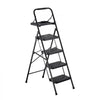 VEVOR 4 Step Ladder, Folding Step Stool with Wide Anti-Slip Pedal, Tool Tray, Comfort Handgrip, 600 lbs Capacity Portable Steel Ladder, Multi-Use for Kitchen, Home, Household and Office, Black