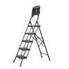 VEVOR 5 Step Ladder, Folding Step Stool with Wide Anti-Slip Pedal, Tool Tray, Dual Side Handrails, 600 lbs Capacity Portable Steel Ladder, Multi-Use for Kitchen, Home, Household and Office, Black