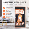 VEVOR sauna tent fast heating and temperature range graphic