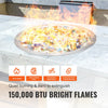 VEVOR 18 inch Round Stainless-Steel Fire Pit Burner Ring, Drop-in Fire Pit Ring Burner Kit for Natural Gas & Propane - with 150,000 BTU Heat Output for Indoor/Outdoor Use