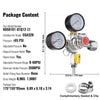 VEVOR Double Gauge Regulator, CO2 Regulator Gauge with 0-60PSI, Heavy Duty CO2 Gauge Gas System, Draft Beer Regulator with Check Valve, Adjustable Pressure Regulator for Draft Beer Homebrew, CGA320