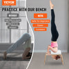 VEVOR Yoga Headstand Bench, 300 lbs Capacity Yoga Inversion Chair for Family Gym, Headstand Trainer with Wood Frame & PU Pad, Stand Yoga Stool for Strength Balance Training, Relieve Fatigue, White