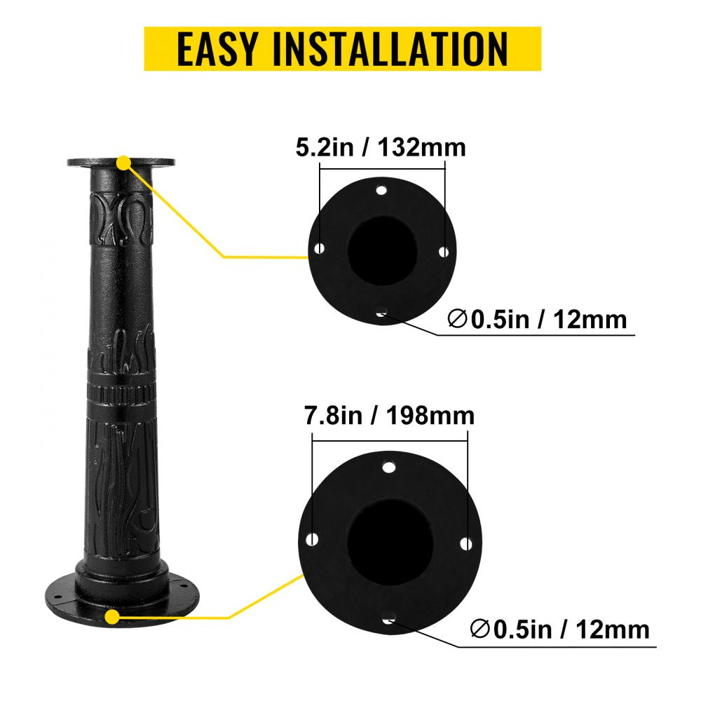 VEVOR Antique Hand Water Pump Stand Pitcher Pump Stand Cast Iron Well Pump Stand with Pre-set 0.5\" Holes for Easy Installation Old Fashion Pitcher Hand Pump Stand for Home Yard Pond Garden Outdoors B
