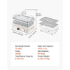 VEVOR Electric Food Steamer 6.3 QT Glass with 2-Tier Stainless Steel Trays, 1200W Vegetable Steamer for Cooking, 1-3 Servings, Pre-Programmed Settings, Delay Start, for Veggies, Seafood & Rice, White