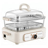 VEVOR Electric Food Steamer 6.3 QT Glass with 2-Tier Stainless Steel Trays, 1200W Vegetable Steamer for Cooking, 1-3 Servings, Pre-Programmed Settings, Delay Start, for Veggies, Seafood & Rice, White