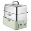 VEVOR Electric Food Steamer 13.7 QT 2-Tier Stainless Steel for 3-6 Servings, 1500W Vegetable & Meal Steamer for Cooking with 9 Pre-Programmed Settings, Keep Warm, for Veggies, Seafood & Rice, Green