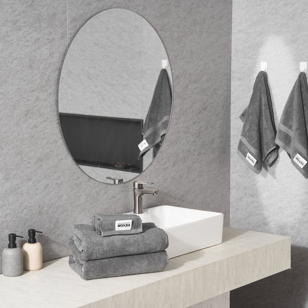 VEVOR 6-Piece Towel Set, 600 GSM 100% Cotton Towels for Bathroom, 2 Bath Towels, 2 Hand Towels and 2 Washcloths, Highly Absorbent & Quick Drying Bathroom Towels for Bathroom, Gym, Hotel, and Spa