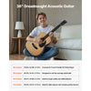 VEVOR Dreadnought Acoustic Guitar, 36 in, 6-String Natural Solid Top Guitar, Portable Bundle with Gig Bag, Tuner, Strap, Steel Strings, Picks, Capo, Rosewood Fingerboard, for Beginner Teen Small Hands