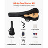 VEVOR Dreadnought Acoustic Guitar, 36 in, 6-String Natural Solid Top Guitar, Portable Bundle with Gig Bag, Tuner, Strap, Steel Strings, Picks, Capo, Rosewood Fingerboard, for Beginner Teen Small Hands