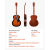 VEVOR Dreadnought Acoustic Guitar, 40 in, 6-String Sunburst Solid Top Guitar, Beginner Bundle with Gig Bag, Tuner, Strap, Steel Strings, Picks, Capo, Rosewood Fingerboard, for Adults, Skilled Players