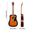 VEVOR Dreadnought Acoustic Guitar, 41 in, 6-String Sunburst Solid Spruce Top Guitar, Beginner Bundle with Gig Bag, Tuner, Strap, Strings, Picks, Capo, Rosewood Fingerboard, for Adult Taller Player