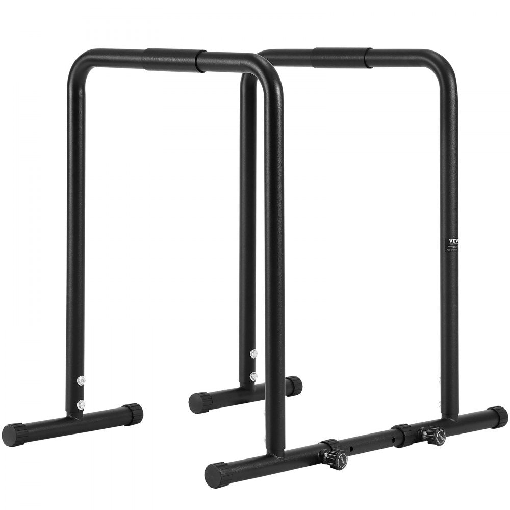 VEVOR Dip Bar, 440 lbs Capacity, Heave Duty Dip Stand Station with Adjustable Height, Fitness Workout Dip Bar Station Stabilizer Parallette Push Up Stand, Parallel Bars for Strength Training Home Gym