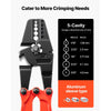VEVOR 24" Hand Swager Cable Wire Rope Cutter Swage 1/16" 3/32" 1/8" 5/32" 3/16" Aluminum Sleeves Copper