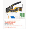VEVOR Crimping Tool, RJ45/RJ11/RJ12 Ethernet Crimper, Crimp Tool Kit for 4/6/8-Pin Modular Plugs, with Mini Wire Stripper, 50 Connectors and 50 Boots, Replacement Blades, and Network Cable Tester