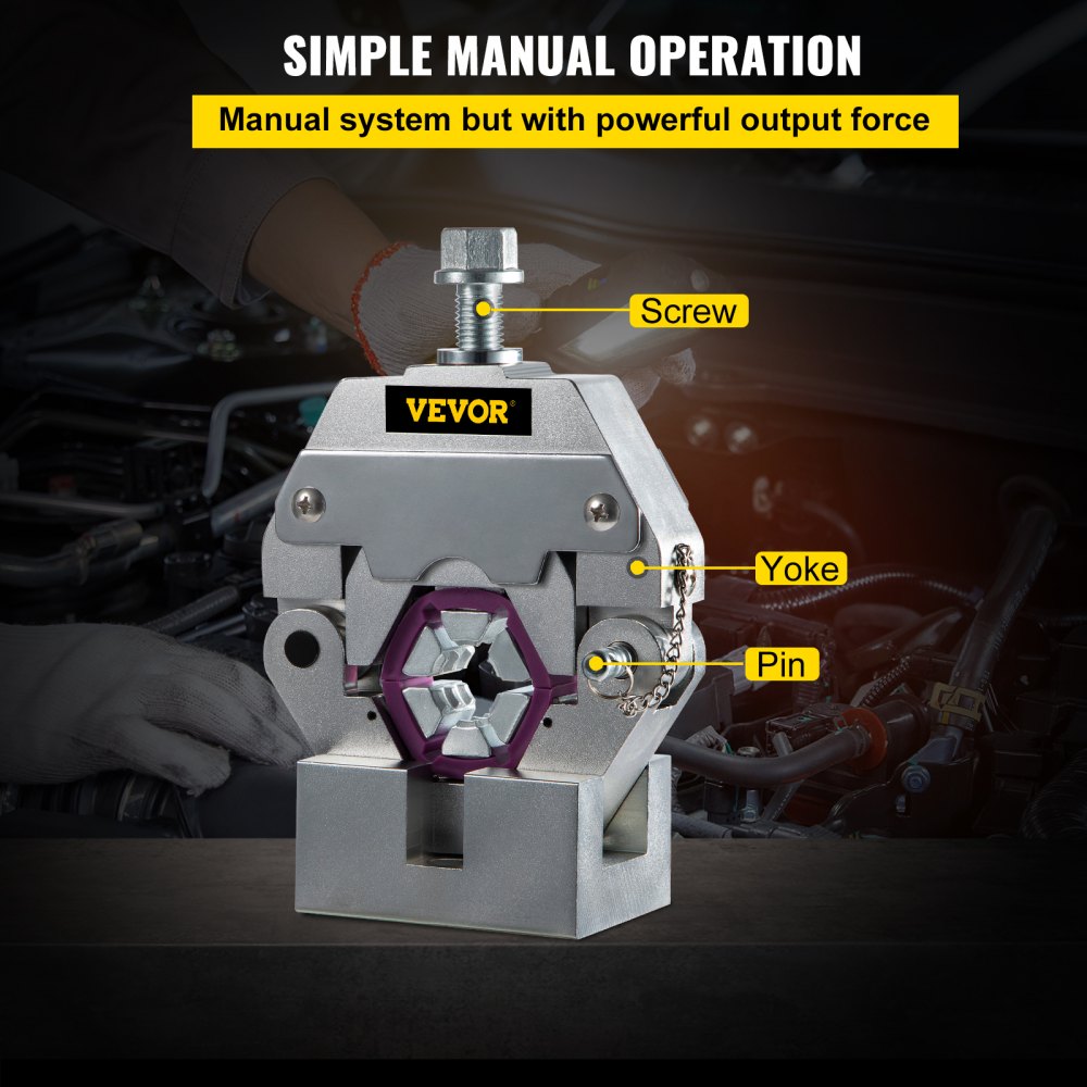 VEVOR Manually Operated AC Hose Crimper Hydra-Krimp 71550 Manual AC Hose Crimper Kit Air Conditioning Repair Handheld AC Hose Crimping Tool with 4 Dies