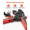VEVOR Crimping Tool, 22-10 AWG Ratcheting Wire Crimper Tool, Labor-Saving Electrical Terminal Crimp Pliers with Clear Metric & AWG Markings, Quick Release, Adjustable Force for Multiple Terminals