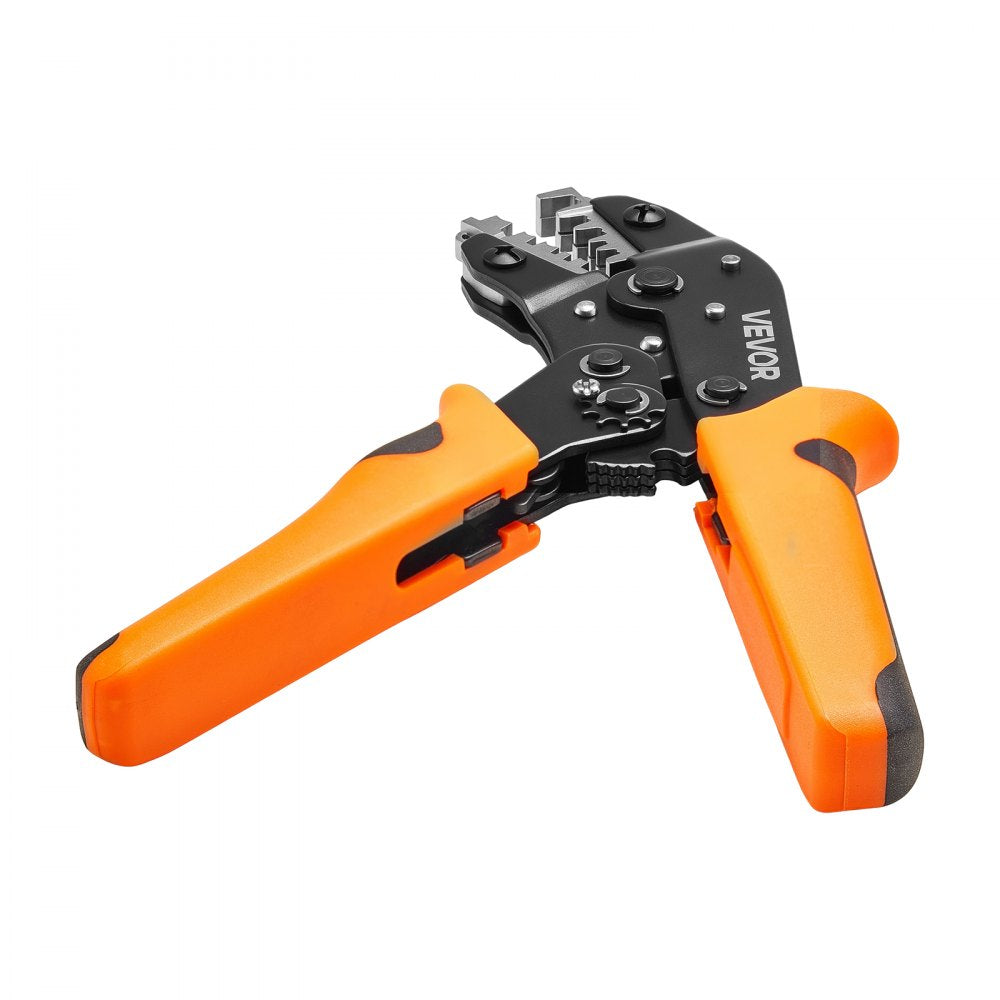 VEVOR Crimping Tool, 24-12 AWG Ratcheting Wire Crimper Tool, Labor-Saving Electrical Terminal Crimp Pliers with Clear Metric & AWG Markings, Quick Release, Adjustable Pressure for Multiple Terminals