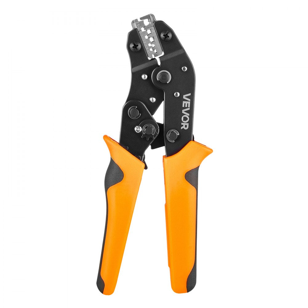 VEVOR Crimping Tool, 24-12 AWG Ratcheting Wire Crimper Tool, Labor-Saving Electrical Terminal Crimp Pliers with Clear Metric & AWG Markings, Quick Release, Adjustable Pressure for Multiple Terminals