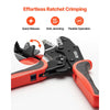 VEVOR Crimping Tool, 24-10 AWG Ratcheting Wire Crimper Tool, Labor-Saving Electrical Terminal Crimp Pliers with Clear Metric & AWG Markings, Quick Release, Adjustable Pressure for Multiple Terminals