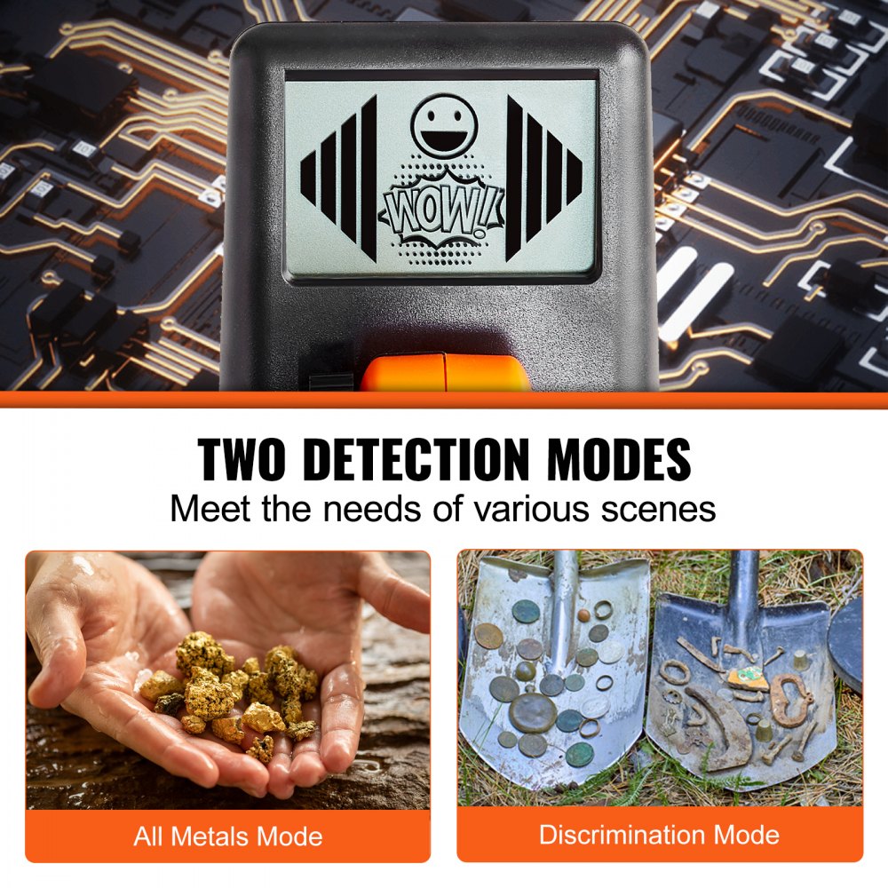 VEVOR Metal Detector for Kids, 6 Inch, 25''-37'' Adjustable Gold Detector, IP68 Waterproof Search Coil with LCD Display Advanced DSP Chip, Lightweight for Junior & Youth Detecting Gold Coin Treasure