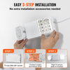 VEVOR 6 Pack Commercial Emergency Light, 3W, White LED Emergency Exit Lighting Fixtures with 180 Minutes Backup Battery Adjustable 2 LED Square Head, Ceiling or Wall Mount for Business Power Outages