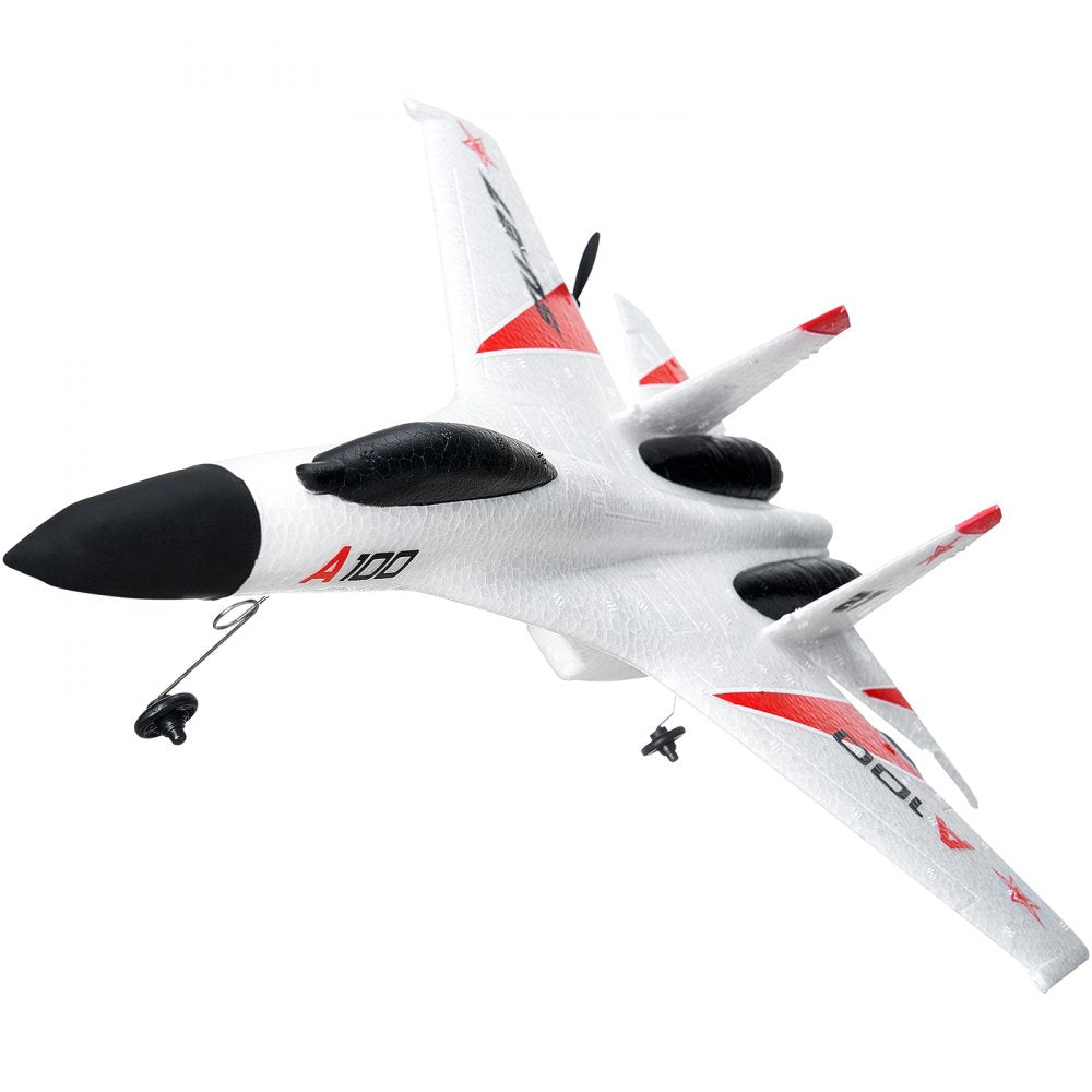 VEVOR RC Plane, 2.4GHZ 4 Channel Remote Control Airplane with 6-Axis Gyro Stabilizer, Ready to Fly Fighter Aircraft Plane Toy with 2 Batteries, Easy to Fly RC Glider for Adults Kids Beginners Boys