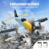 VEVOR RC Plane, 2.4GHZ 3 Channel Remote Control Airplane with 6-Axis Gyro Stabilizer, Ready to Fly Fighter Aircraft Plane Toy with 2 Batteries, Easy to Fly RC Glider for Adults Kids Beginners Boys