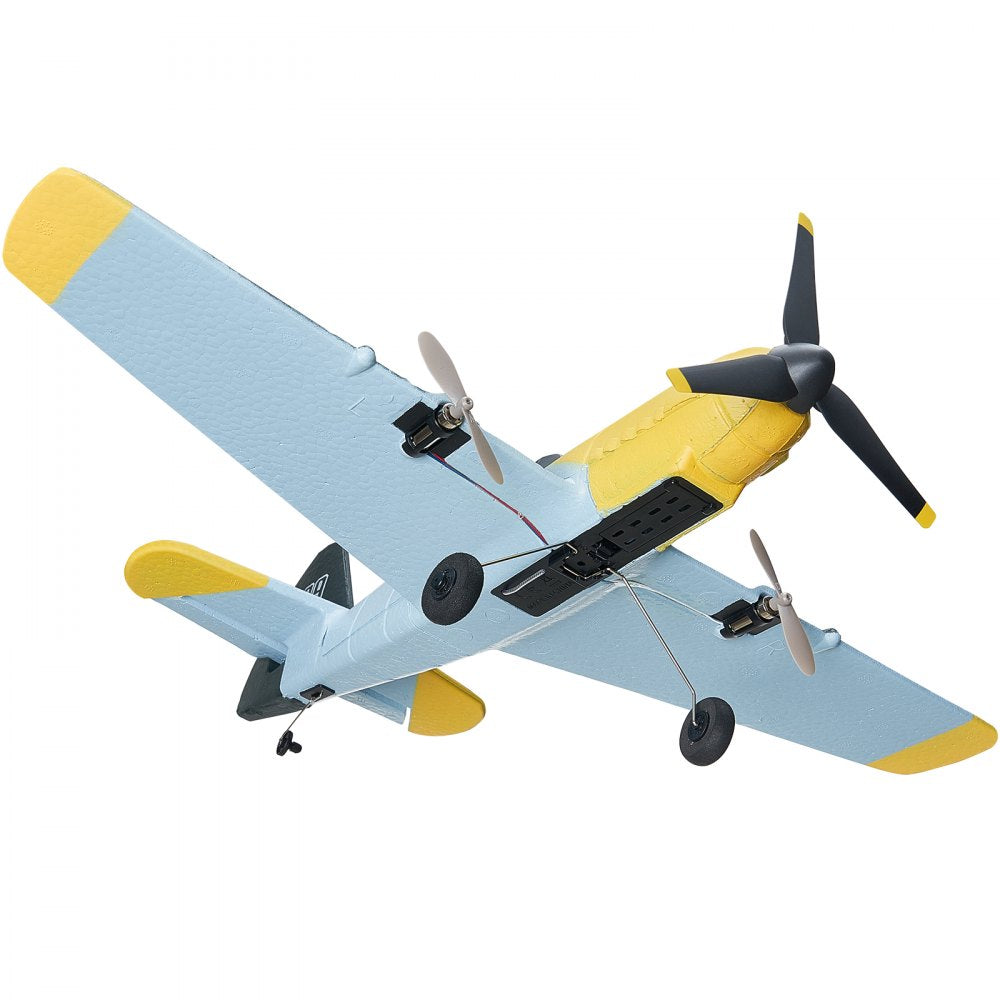 VEVOR RC Plane, 2.4GHZ 3 Channel Remote Control Airplane with 6-Axis Gyro Stabilizer, Ready to Fly Fighter Aircraft Plane Toy with 2 Batteries, Easy to Fly RC Glider for Adults Kids Beginners Boys