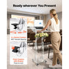 VEVOR Podium Stand, Adjustable Height Acrylic Lectern Mobile Laptop Desk, for Schools, Churches and Events, 43-46 inch, Clear Portable Presentation Lectern Stand with 70-180° Tilt and Storage Shelf