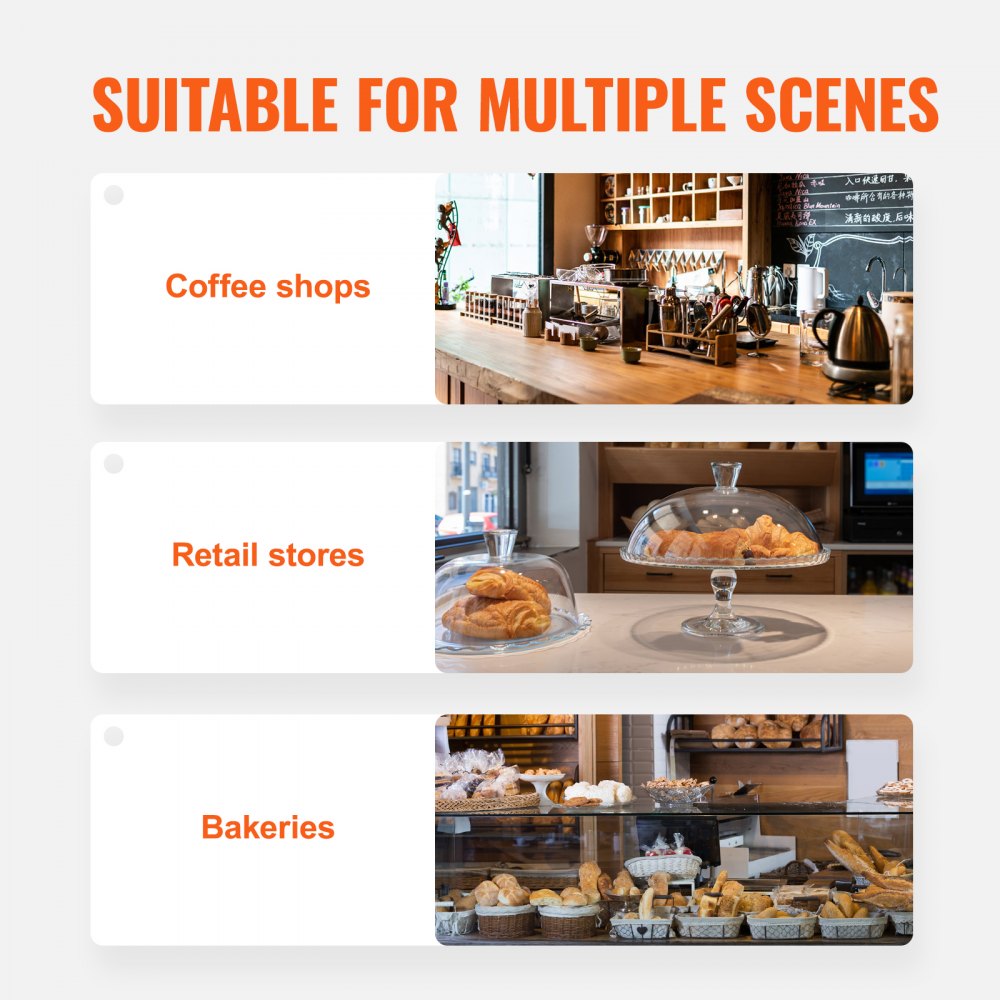 VEVOR Pastry Display Case, 3-Tier Commercial Countertop Bakery Display Case, Acrylic Display Box with Rear Door Access & Removable Shelves, Keep Fresh for Donut Bagels Cake Cookie, 20.7"x17"x16.3"
